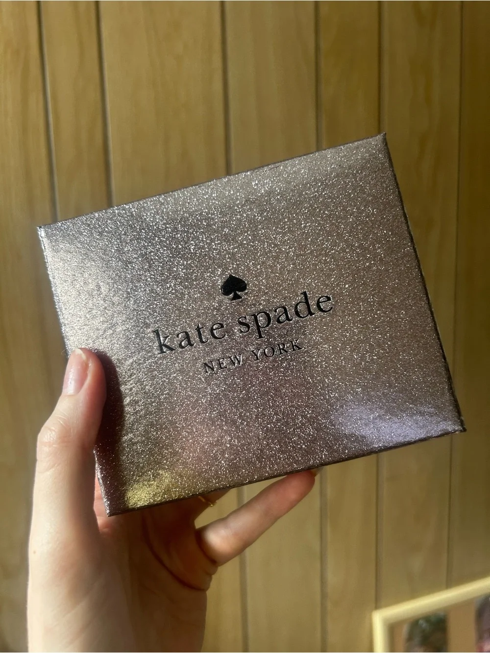 Kate Spade silver glitter slim card holder